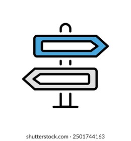 Icono de signo direccional Vector ilustración de stock