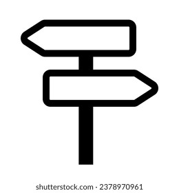 Directional sign post arrows in opposite way icon symbol. Vector illustration