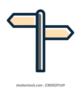 Directional Sign Vector Thick Line Filled Dark Colors Icons For Personal And Commercial Use.
