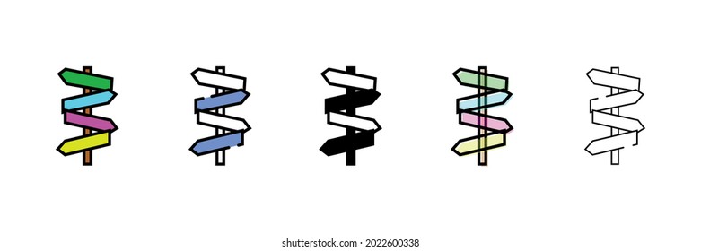 Icono de tipo de vector de signo de dirección