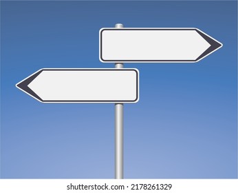 Directional Signs Isolated On Blue Background