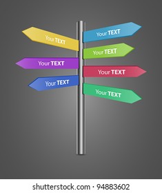 Directional Signs for your text, easy editable-vector