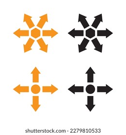 Directional specific arrows icon, compass vector, navigation sign, isolated vector illustration on white background.
