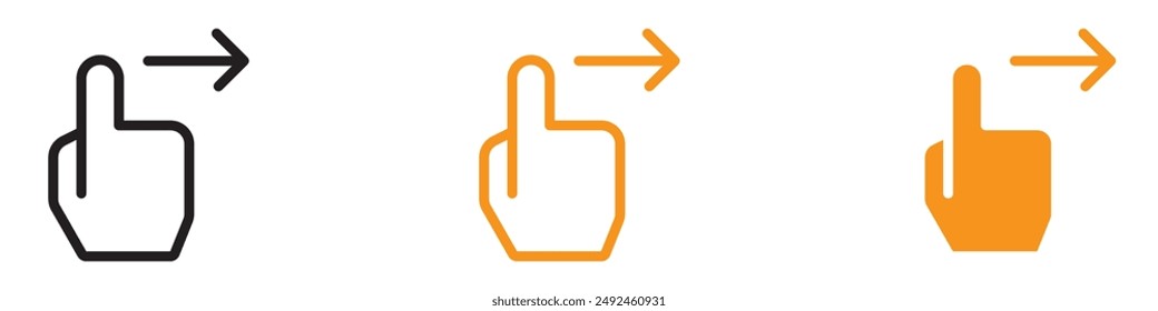 Directional Swipe Right Icon for User Interface and Navigation Graphics Essential for Representing Right Swipe Actions in Digital Interfaces