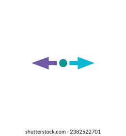 Directional two opposite directions stretch Arrows. Shows shift or direction of movable object. Can be used for manuals. presentations, apps, ui.