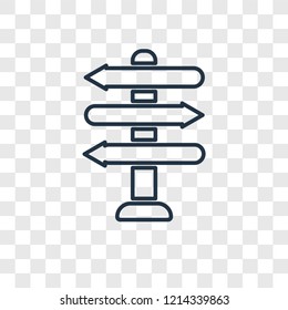 Directional vector linear icon isolated on transparent background, Directional transparency concept in outline style