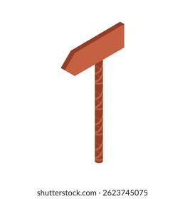 Directional Wooden Board Sign Isometric for Creative Design Projects.
