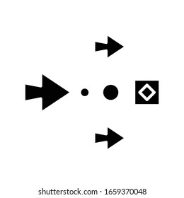 Directions black icon, concept illustration, vector flat symbol, glyph sign.
