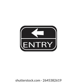 instruções silhueta de entrada ilustração de instruções ou informações que fornecem orientação sobre a direção de entrada para um lugar