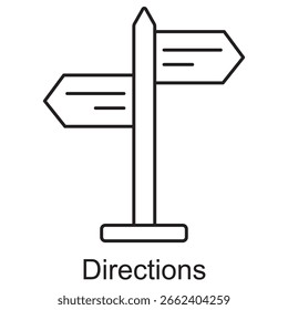 Icono de indicaciones, Ruta guiada, Navegador de ruta, Vector