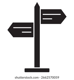 Directions Icon, Guided Path, Route Navigator, vector