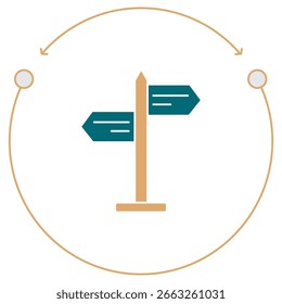 Icono de indicaciones, Ruta guiada, Navegador de ruta, Vector