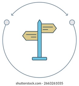Directions Icon, Guided Path, Route Navigator, vector