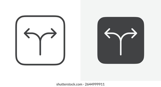 Icono de direcciones Signo de Vector de contorno