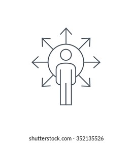 Directions icon suitable for info graphics, websites and print media. Thin line icon, clip art.