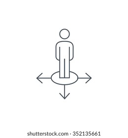 Directions icon suitable for info graphics, websites and print media. Thin line icon, clip art.