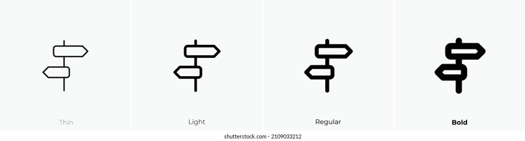 directions icon. Thin, Light Regular And Bold style design isolated on white background