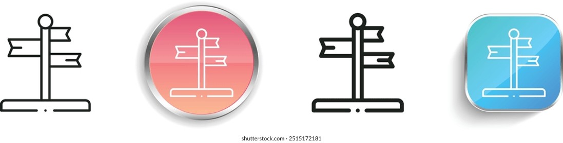 directions icon. Thin Linear, Regular and Button Style Design Isolated On White Background
