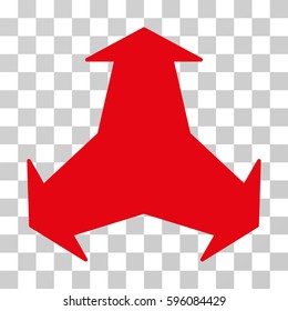Directions icon. Vector illustration style is flat iconic symbol, red color, transparent background. Designed for web and software interfaces.
