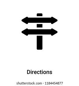 Directions icon vector isolated on white background, logo concept of Directions sign on transparent background, filled black symbol
