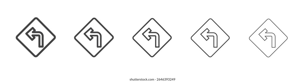 Signo de ilustración del conjunto de contorno del Vector del icono de direcciones