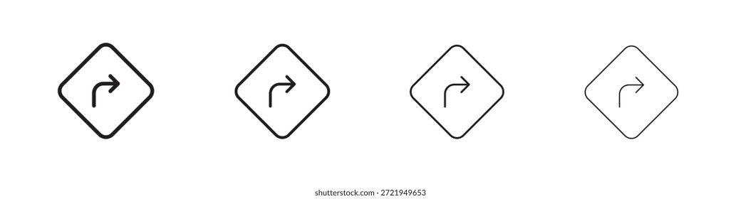 Los iconos de direcciones delinean el diseño de Vector negro. Línea con trazo editable.