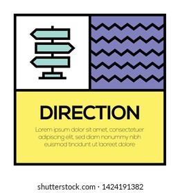 DIRECTIONS AND ILLUSTRATION ICON CONCEPT