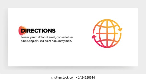 DIRECTIONS AND ILLUSTRATION ICON CONCEPT