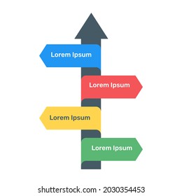 Icono de dirección infográfica en diseño editable plano
