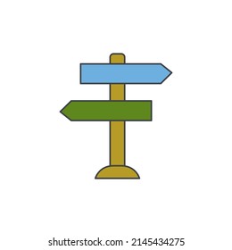 Directions information signage icon in color icon, isolated on white background 