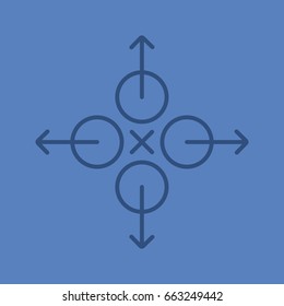 Directions linear icon. Abstract metaphor. Thin line outline symbols on color background. Vector illustration