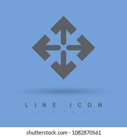 Directions minimal icon. Arrows line vector icon for websites and mobile minimalistic flat design.