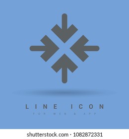 Directions minimal icon. Arrows line vector icon for websites and mobile minimalistic flat design.