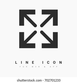 Directions minimal icon. Arrows line vector icon for websites and mobile minimalistic flat design.