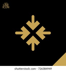 Directions minimal icon. Arrows line vector icon for websites and mobile minimalistic flat design.
