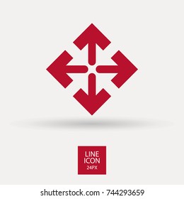 Directions minimal icon. Arrows line vector icon for websites and mobile minimalistic flat design.