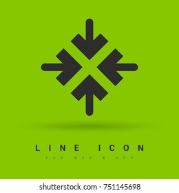 Directions minimal icon. Arrows line vector icon for websites and mobile minimalistic flat design.