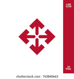 Directions minimal icon. Arrows line vector icon for websites and mobile minimalistic flat design.