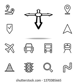 directions in the navigator icon. Navigation icons universal set for web and mobile on white background