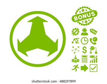 Directions pictograph with bonus images. Vector illustration style is flat iconic symbols, eco green color, white background.