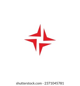 Directions, plus geometric symbol simple logo vector