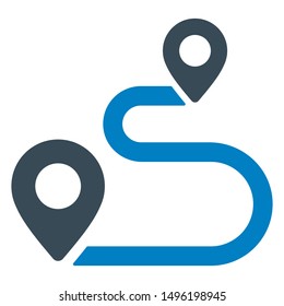 Directions road map icon. vector graphics.