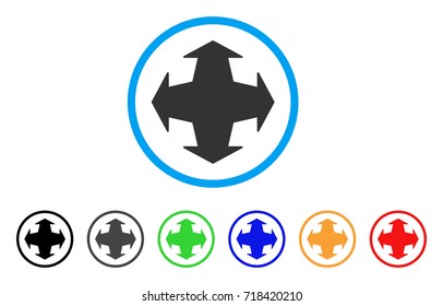 Directions rounded icon. Style is a flat directions grey symbol inside light blue circle with black, gray, green, blue, red, orange variants. Vector designed for web and software interfaces.