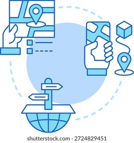Directions And Route Navigation Illustration Illustration