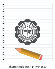 directions sign icon draw (pencil strokes). Vector Illustration. Detailed.