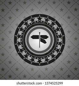 directions sign icon inside black emblem. Vintage.