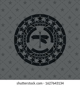 directions sign icon inside black emblem. Vintage.