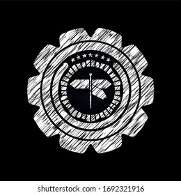 Wegweiser-Symbol im Kreidezeichen
