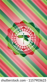directions sign icon inside christmas emblem background.