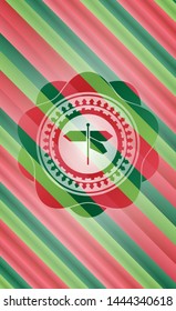 directions sign icon inside christmas emblem.
